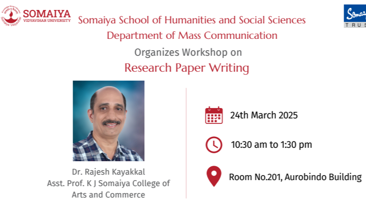 Workshop Research Paper Writing Workshop | Somaiya School of Humanities ...