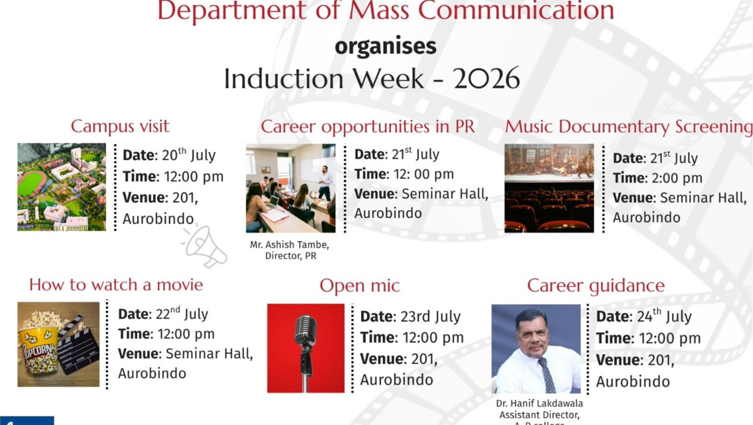 INDUCTION PROGRAM Mass Communication Induction Week-2026